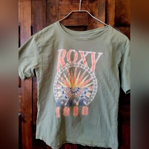Roxy Kids Olive Green Graphic T-Shirt